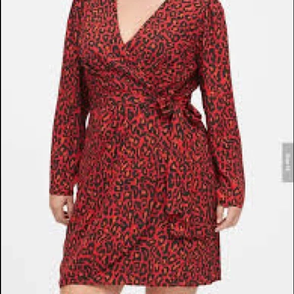 Banana Republic | Dresses | Banana Republic Red Leopard Animal Print Wrap  Dress | Poshmark